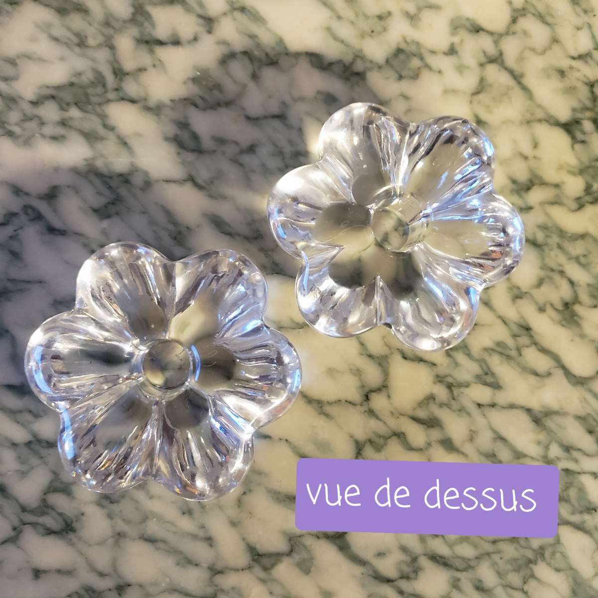 Bougeoirs en cristal vintage