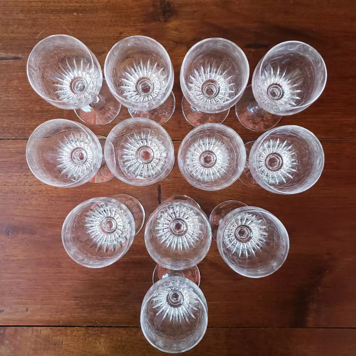 12 Verres à pied en cristal