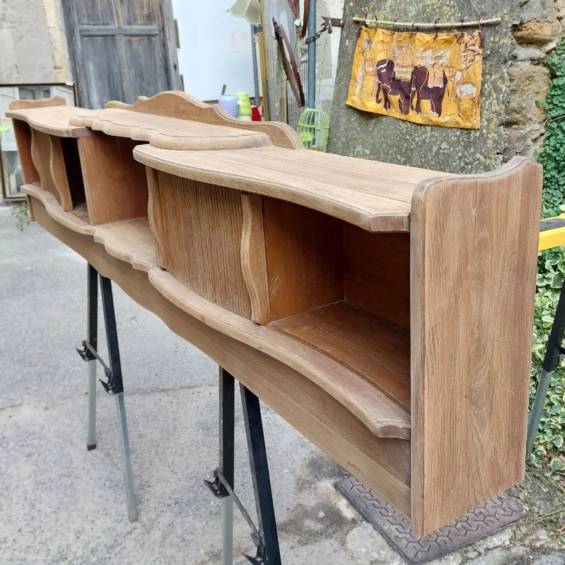 Bibliothèque étagère murale chêne massif