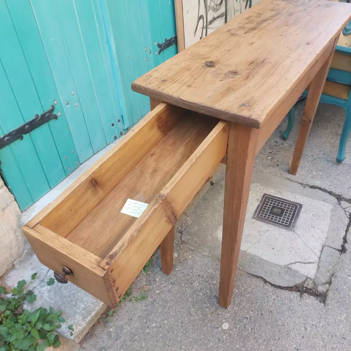 Console d'entrée ancienne en bois massif