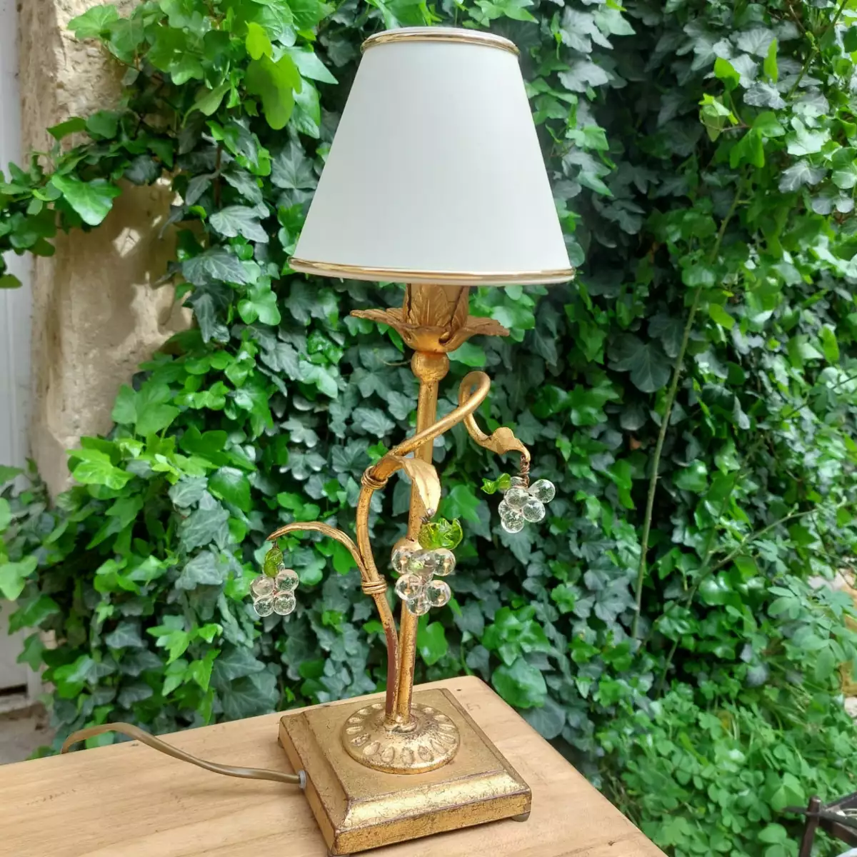 Lampe vintage italienne avec grappes de raisins