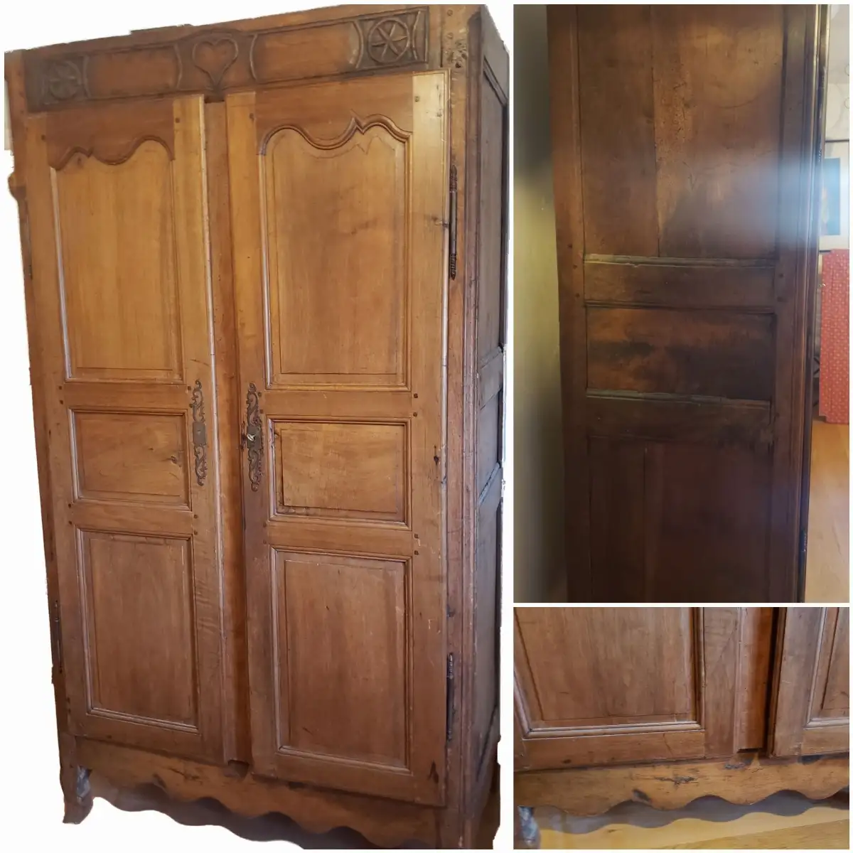 Armoire en châtaignier massif ancienne XIXème