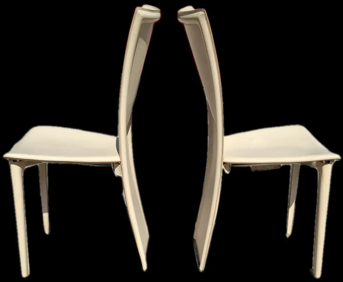 Duo de chaises hautes en cuir, vintage
