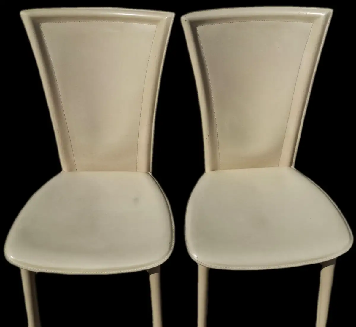 Duo de chaises hautes en cuir, vintage