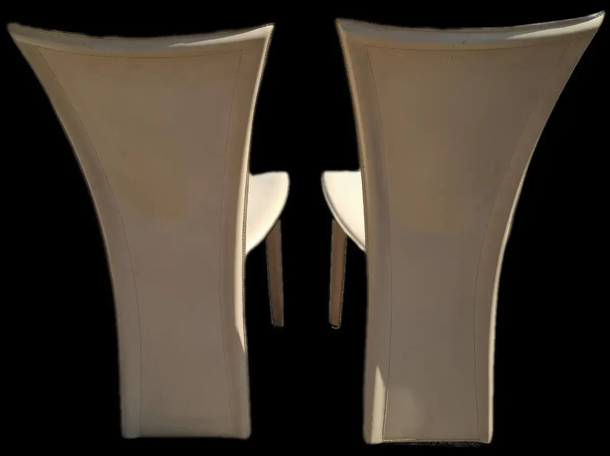 Duo de chaises hautes en cuir, vintage