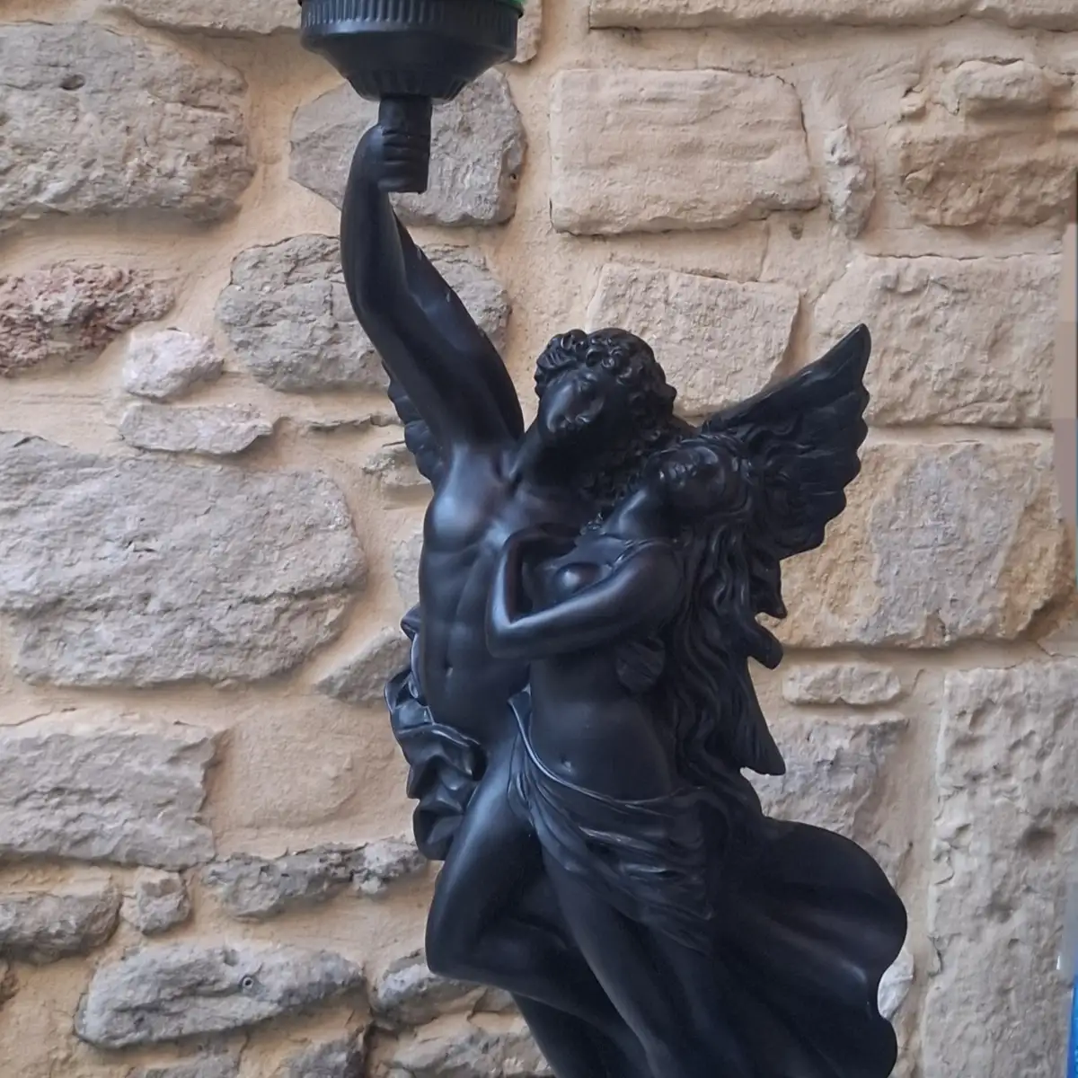 Lampe art nouveau ange et femme