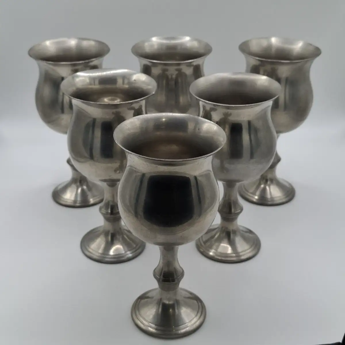 6 verres coupe Peltre Sheffield