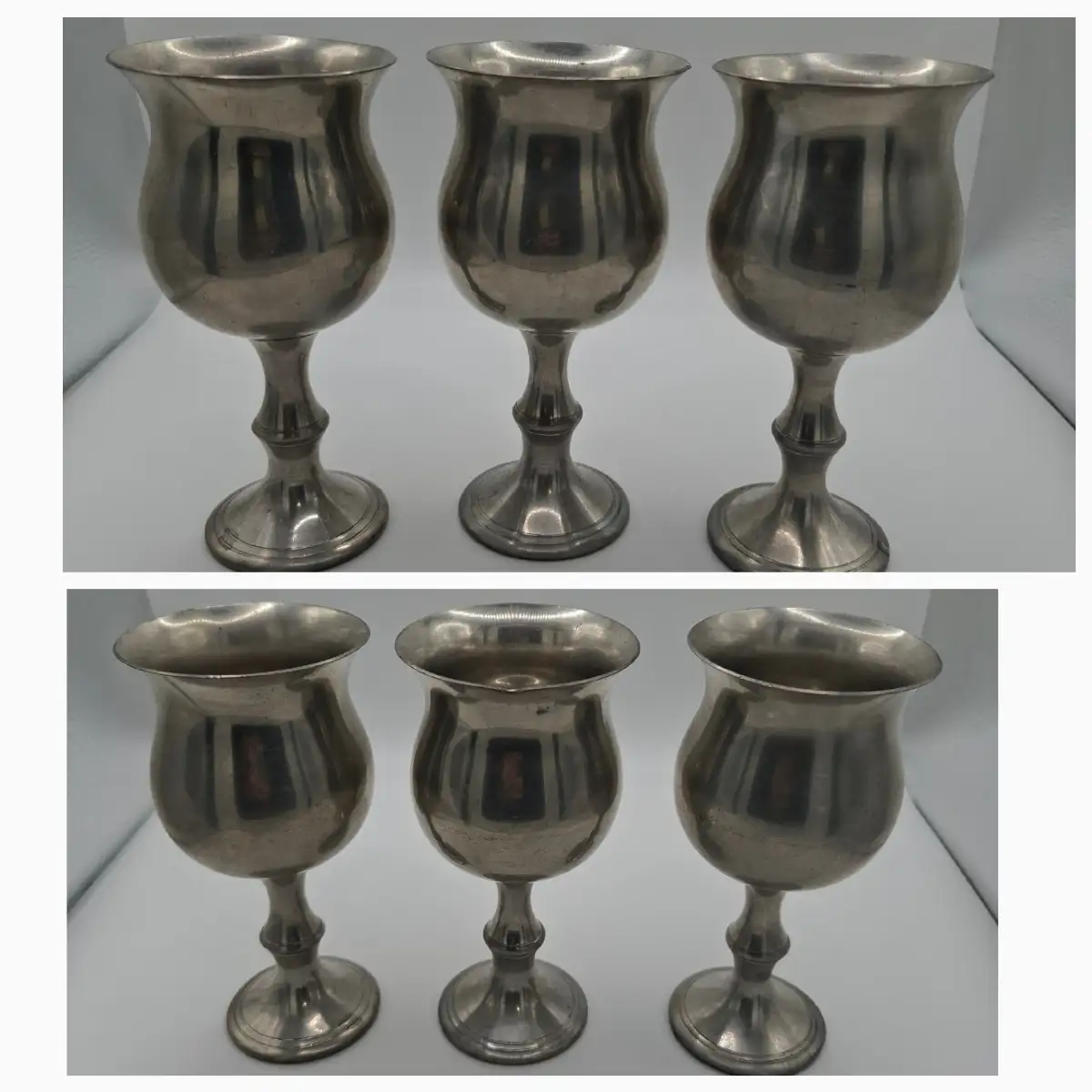 6 verres coupe Peltre Sheffield