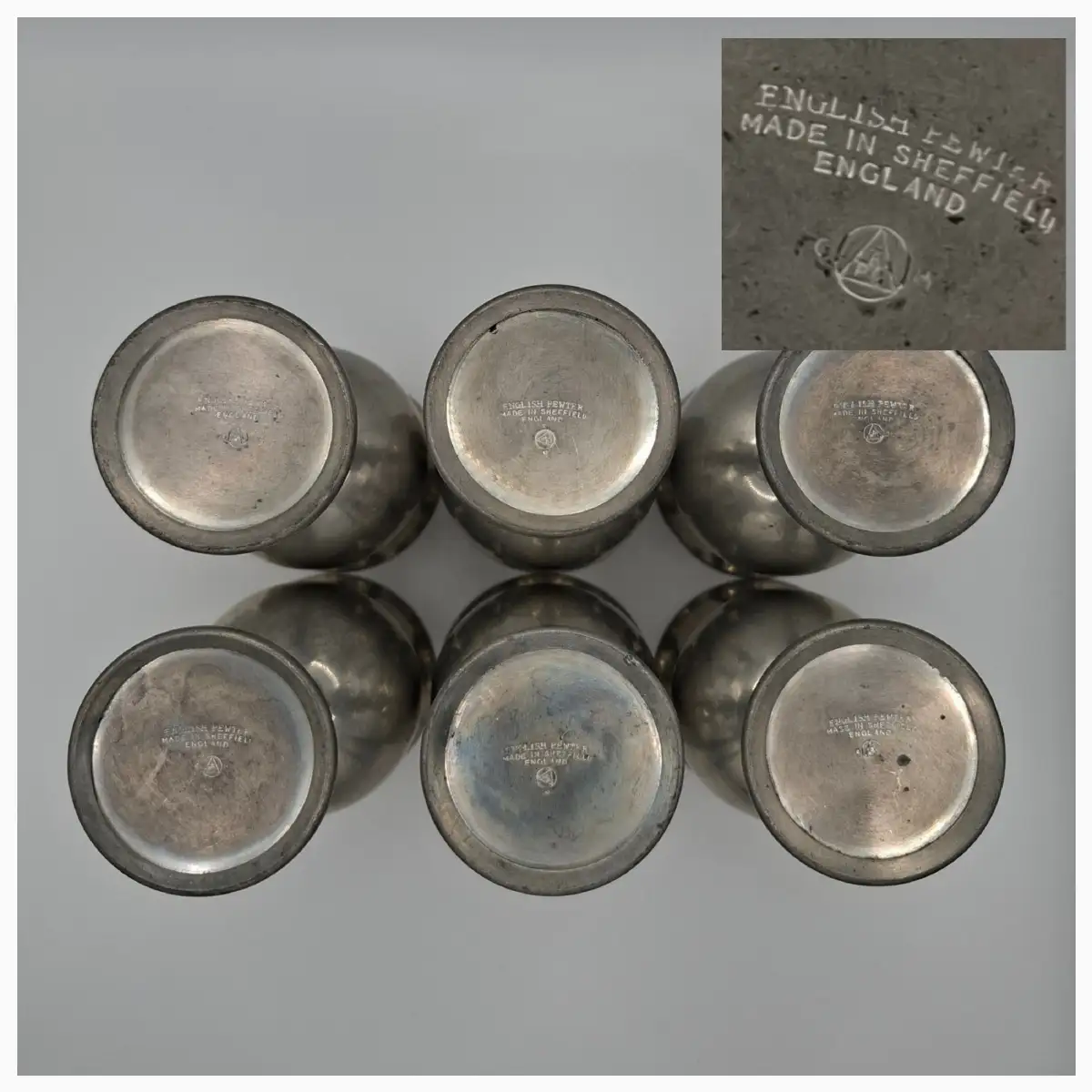 6 verres coupe Peltre Sheffield