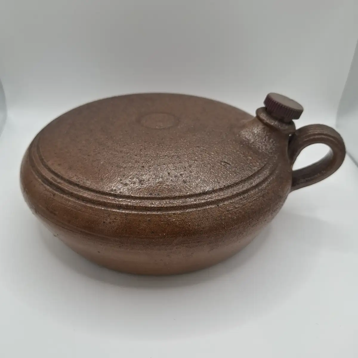 Bouillotte ou chauffe-lit ou bouteille ronde en grès