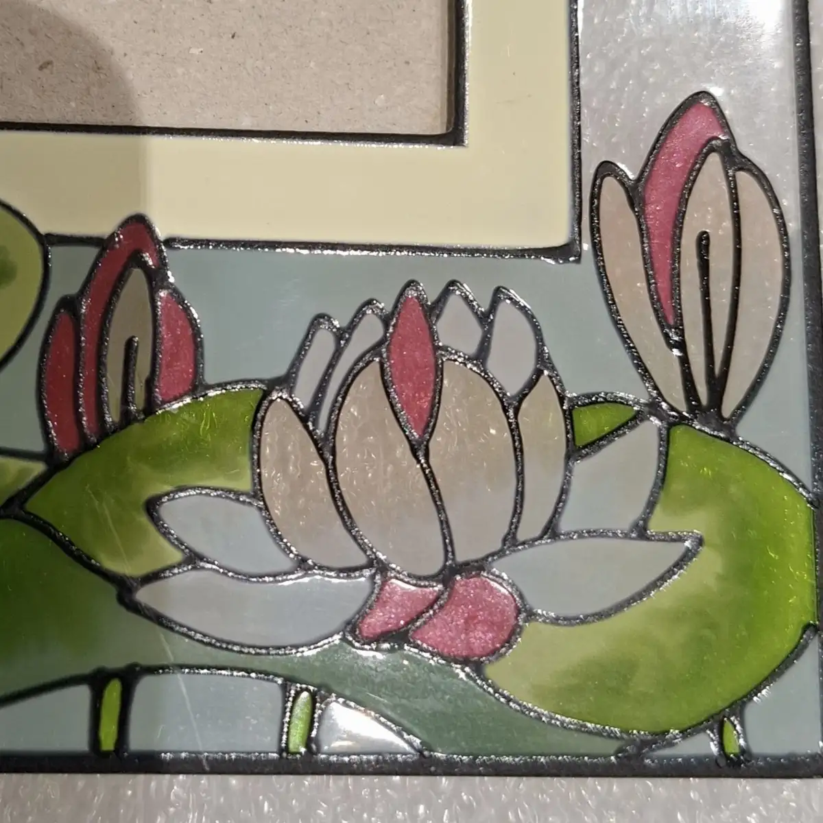 Cadre porte photo en verre, style art nouveau