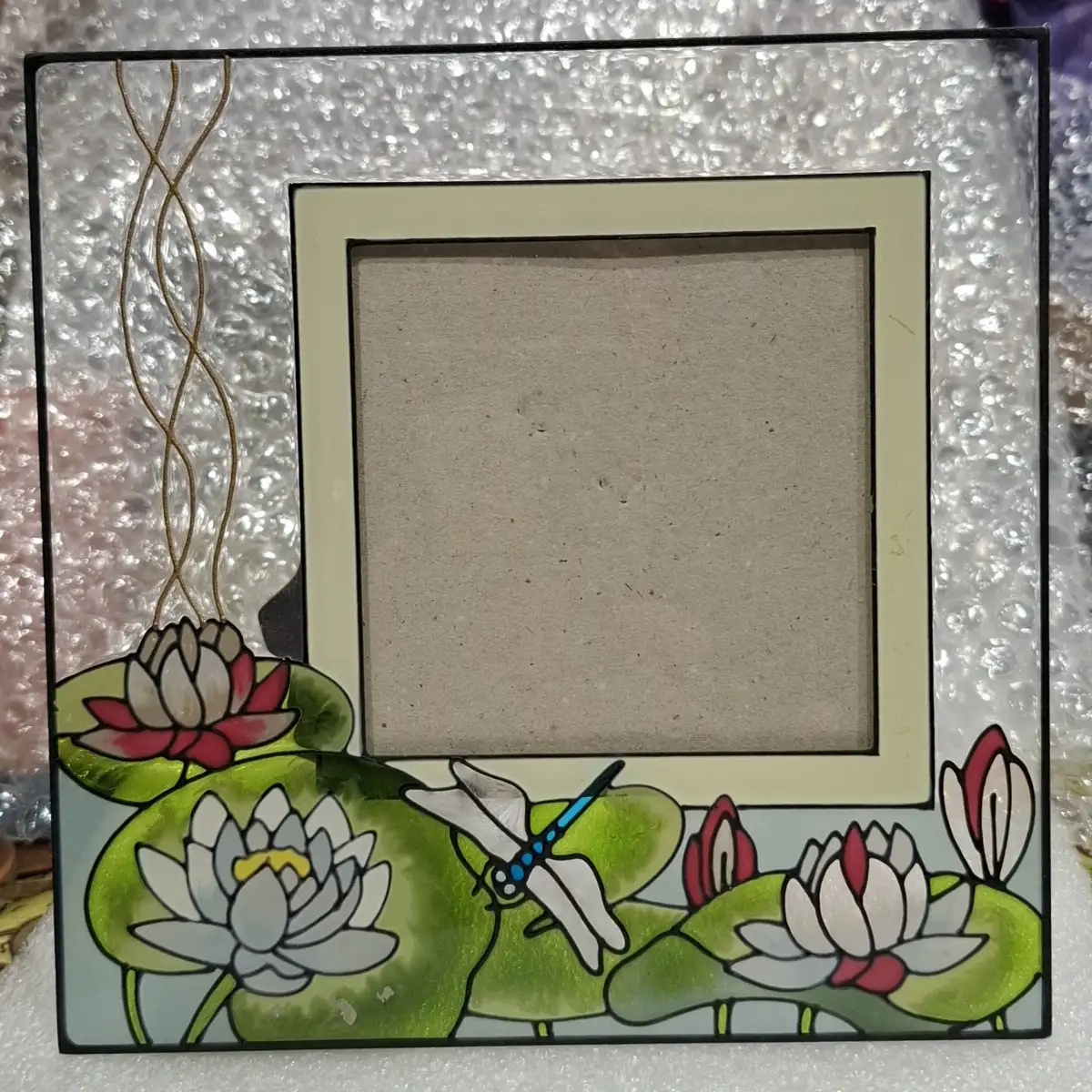 Cadre porte photo en verre, style art nouveau