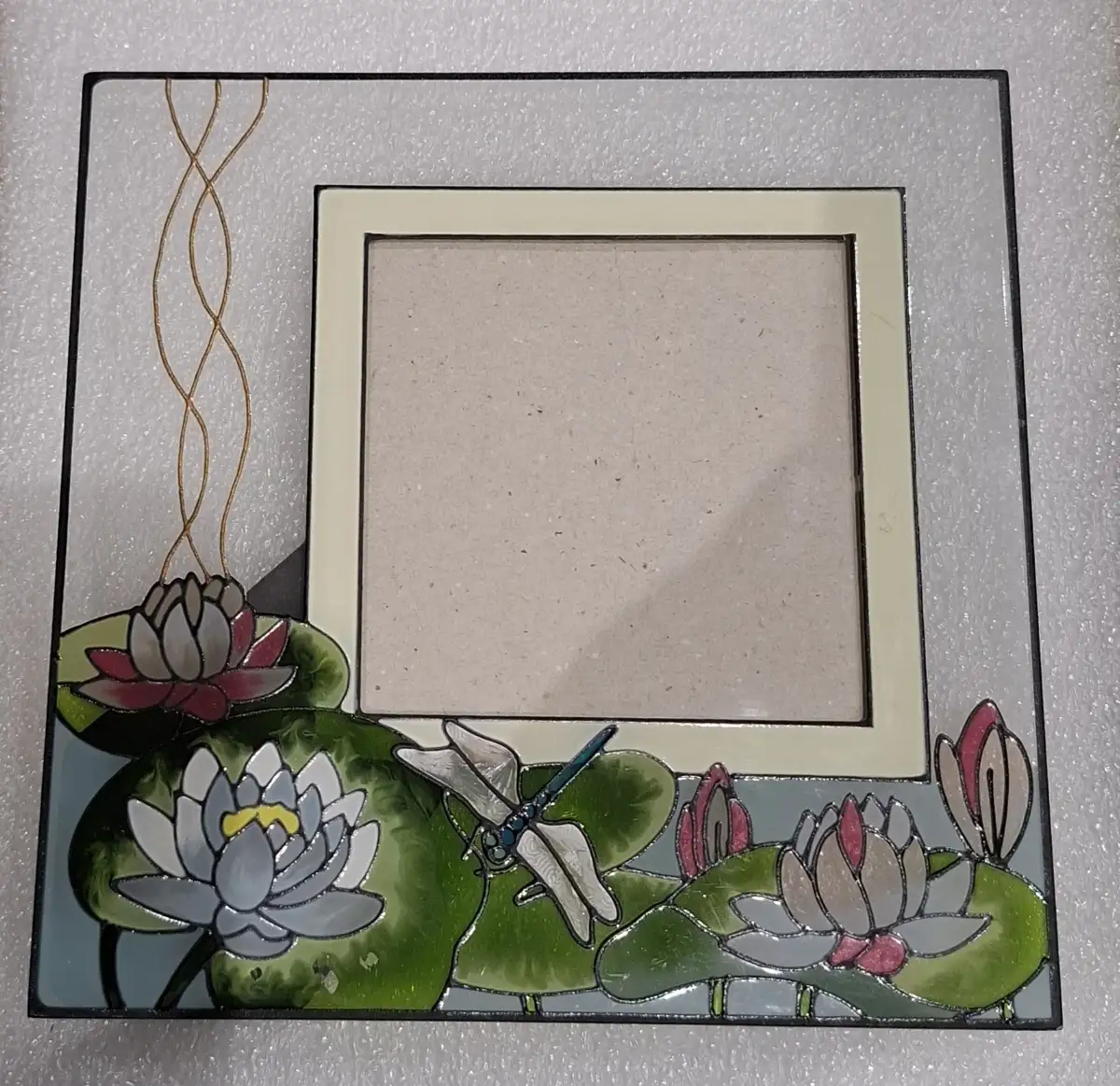 Cadre porte photo en verre, style art nouveau